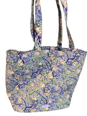 Floral Sloth Print Tote Bag in Purple